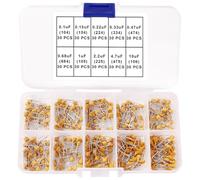YIXISI 300 PCS 10 Values 0.1uF-10uF 50V Ceramic Capacitor Assortment Kit, Multilayer Monolithic Ceramic Chip Capacitors