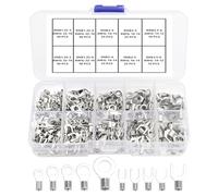 YIXISI 320 PCS M3/M4/M5/M6 Non-Insulated Ring Fork Terminals Kit - Ring Lug Crimp Cable Connectors, Tin Plated Copper Terminals, AWG 22-16 16-14 14-12