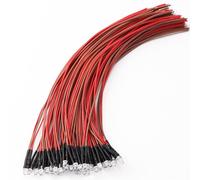 YIXISI 40 PCS 3mm LED Diodes Light, 12V 20cm Pre Wired LED, Emitting Diodes Pre Wired, Pink