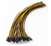 YIXISI 40 PCS 3mm LED Diodes Light, 12V 20cm Pre Wired LED, Emitting Diodes Pre Wired, Yellow