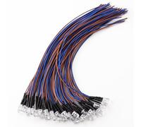 YIXISI 40 PCS 5mm LED Diodes Light, 12V 20cm Pre Wired LED, Emitting Diodes Pre Wired, Ice Blue