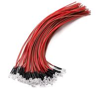 YIXISI 40 PCS 5mm LED Diodes Light, 12V 20cm Pre Wired LED, Emitting Diodes Pre Wired, Pink