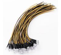 YIXISI 40 PCS 5mm LED Diodes Light, 12V 20cm Pre Wired LED, Emitting Diodes Pre Wired, Yellow