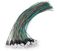 YIXISI 40 PCS 5mm LED Diodes Light, 12V 20cm Pre Wired LED, Emitting Diodes Pre Wired, Yellow-Green