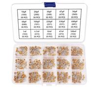 YIXISI 450 PCS 15 Values 10pF-100nF 50V Ceramic Capacitor Assortment Kit, Multilayer Monolithic Ceramic Chip Capacitors