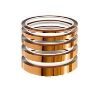 YIXISI 5 PCS High Temperature Tape, Kapton Tape, Polyimide Tape, Sublimation Tape, Multi-Sized 3/6/8/10/12 mm × 33m, Thermal Transfer Tape, for Elecric Products, 3D Printers, Up to 280℃ (536℉)