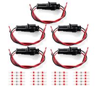 YIXISI 5 Sets 2 Pin Waterproof Car Electrical Connector with 20 AWG Wire, Car Wire Connector, Waterproof Electrical Terminal, with 20 PCS Solder Terminal, for Auto Motorcycle Scooter Truck Marine