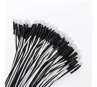 YIXISI 50 PCS 3mm LED Diodes Light with Diffused Colored Lens, Ultra Bright 12V 20cm Pre Wired, White