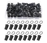 YIXISI 50 PCS Curtain Clips with Hooks, Metal Hangers for Bedroom, Bathroom & Home Decoration - Black