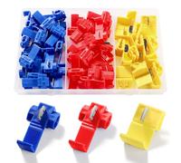 YIXISI 50 PCS Quick Splice Electrical Terminal Assortment Set, Quick Branch Connectors for Motorcycle, Automotive and Home Wiring Projects, Red, Blue, Yellow