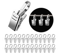 YIXISI 50 PCS Silver Stainless Steel Heavy-duty Shower Curtain Clip, Rustproof Stainless Steel Hanging Clamp, Metal Curtain Clips, Photo Clips, for Bedroom, Bathroom, Home Decoration