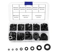 YIXISI 500 PCS M2 M2.5 M3 M4 M5 M6 M8 M10 Nylon Flat Washer Assortment Kit, Nylon Gasket, Plastic Washers for Mechanical, Screw, Black