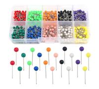 YIXISI 500 PCS Map Tacks, Plastic Round Head Tacks, Colorful Map Push Pins, Small Size Pushpins, Decorative Drawing Pins, for School, Office, Family, Interest, Cork Notice Board Marking