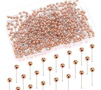 YIXISI 500 PCS Map Tacks, Plastic Round Head Tacks, Colorful Map Push Pins, Small Size Pushpins, Decorative Drawing Pins, for School, Office, Family, Interest, Cork Notice Board Marking, Rose Gold