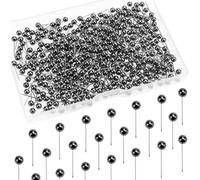 YIXISI 500 PCS Map Tacks, Plastic Round Head Tacks, Colorful Map Push Pins, Small Size Pushpins, Decorative Drawing Pins, for School, Office, Family, Interest, Cork Notice Board Marking, Black