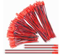 YIXISI 60 Pairs 22 AWG JST Plug Connector, 100mm and 150mm 2-Pin Male Female Plug Connector Cable Wire for LED Lamp Strip, mini RC helicopter