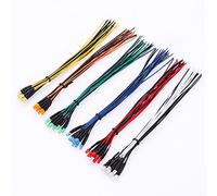 YIXISI 60 PCS 3mm LED Diodes Light 6 Colors (Each Color 10 PCS) with Diffused Colored Lens, Ultra Bright 12V 20cm Pre Wired, Orange/White/Red/Blue/Green/Yellow