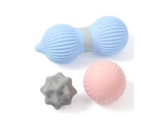 YIXIUTEN Silicone 3-Piece Massage Ball Set - Peanut, Textured and Spiky Lacrosse Balls to Relieve Tension,Muscle Knots & Plantar Fasciitis with Deep Tissue Release for Foot,Back,Hip,Arm & Legs