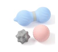 YIXIUTEN Silicone 3-Piece Massage Ball Set - Peanut, Textured and Spiky Lacrosse Balls to Relieve Tension,Muscle Knots & Plantar Fasciitis with Deep Tissue Release for Foot,Back,Hip,Arm & Legs