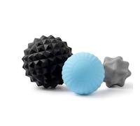 YIXIUTEN Silicone Massage Ball Set for Deep Tissue & Myofascial Release - Trigger Point,Textured &Spiky Lacrosse Balls to Relieve Muscle Knots,Plantar Fasciitis and Tightness in Back,Foot,Hip (3 Pack)