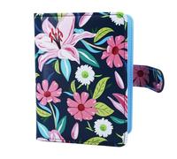 YIXONER Passport Holder For Travel, RFID Blocking Passport Wallet, Passport Cover Secure & Front Pocket Money Holder For Men & Women, Travel Wallet, Lily With Daisy