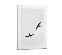 YiXong A Black And White Poster of Two Birds Soaring in A Light Sky Poster Decorative Painting Canvas Wall Posters And Art Picture Print Modern Family Bedroom Decor Posters 12x18inch(30x45cm)