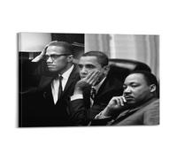 YiXong Barack Obama Martin Luther King Jr And Malcolm X Poster Decorative Painting Canvas Wall Posters And Art Picture Print Modern Family Bedroom Decor Posters 24x36inch(60x90cm)
