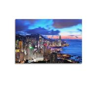 YiXong Beautiful Hong Kong Cityscape Sunset Poster Decorative Painting Canvas Wall Posters And Art Picture Print Modern Family Bedroom Decor Posters 24x36inch(60x90cm)