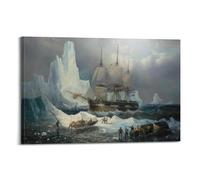 YiXong Francois Musin,HMS Erebus in The Ice Poster Decorative Painting Canvas Wall Posters And Art Picture Print Modern Family Bedroom Decor Posters 12x18inch(30x45cm)