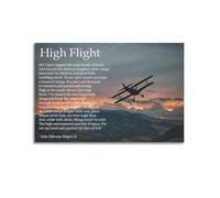 YiXong High Flight Poem By John Gillespie Magee Jr Poster Decorative Painting Canvas Wall Posters And Art Picture Print Modern Family Bedroom Decor Posters 12x18inch(30x45cm)