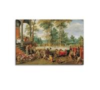 YiXong Jan Brueghel The Younger,Satire on Tulip Mania Poster Decorative Painting Canvas Wall Posters And Art Picture Print Modern Family Bedroom Decor Posters 24x36inch(60x90cm)