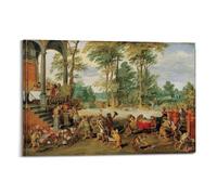 YiXong Jan Brueghel The Younger,Satire on Tulip Mania Poster Decorative Painting Canvas Wall Posters And Art Picture Print Modern Family Bedroom Decor Posters 16x24inch(40x60cm)