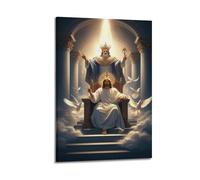 YiXong Religious Holy Father, Son And Doves Icon Poster Decorative Painting Canvas Wall Posters And Art Picture Print Modern Family Bedroom Decor Posters 08x12inch(20x30cm)