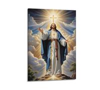 YiXong Religious Holy Light with Cross Icon Poster Decorative Painting Canvas Wall Posters And Art Picture Print Modern Family Bedroom Decor Posters 24x36inch(60x90cm)