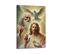 YiXong Religious Holy Trinity with White Dove Poster Decorative Painting Canvas Wall Posters And Art Picture Print Modern Family Bedroom Decor Posters 08x12inch(20x30cm)