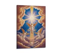 YiXong Religious Image of Angels Surrounding Holy Light Poster Decorative Painting Canvas Wall Posters And Art Picture Print Modern Family Bedroom Decor Posters 20x30inch(50x75cm)