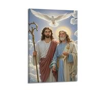 YiXong Religious Image of Holy Trinity’s Blessing Poster Decorative Painting Canvas Wall Posters And Art Picture Print Modern Family Bedroom Decor Posters 08x12inch(20x30cm)
