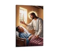 YiXong Religious Image of Jesus Healing The Sick Poster Decorative Painting Canvas Wall Posters And Art Picture Print Modern Family Bedroom Decor Posters 16x24inch(40x60cm)