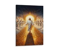 YiXong Religious Jesus at The Heavenly Gate Poster Decorative Painting Canvas Wall Posters And Art Picture Print Modern Family Bedroom Decor Posters 12x18inch(30x45cm)