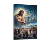 YiXong Religious Jesus Blessing at Grand Ceremony Poster Decorative Painting Canvas Wall Posters And Art Picture Print Modern Family Bedroom Decor Posters 08x12inch(20x30cm)