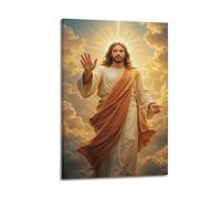 YiXong Religious Jesus in Heavenly Clouds Poster Decorative Painting Canvas Wall Posters And Art Picture Print Modern Family Bedroom Decor Posters 16x24inch(40x60cm)