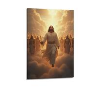 YiXong Religious Jesus Leading Heavenly Army Poster Decorative Painting Canvas Wall Posters And Art Picture Print Modern Family Bedroom Decor Posters 08x12inch(20x30cm)