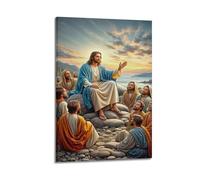 YiXong Religious Jesus Preaching by The Sea Poster Decorative Painting Canvas Wall Posters And Art Picture Print Modern Family Bedroom Decor Posters 12x18inch(30x45cm)