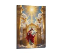 YiXong Religious Jesus Sacred Heart Heavenly Gate Poster Decorative Painting Canvas Wall Posters And Art Picture Print Modern Family Bedroom Decor Posters 24x36inch(60x90cm)