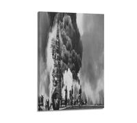 YiXong USS Battleship Bunker Hill Kamikazes WWII Photo Poster Decorative Painting Canvas Wall Posters And Art Picture Print Modern Family Bedroom Decor Posters 24x36inch(60x90cm)