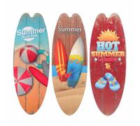 Yixuan 3Pcs Wooden Surfboard Wall Decor, Vintage Beach Themed Wall Art Signs, Distressed Nautical Surfboard Ornaments, Coastal Summer Wall Hanging Decor for Living Room Bedroom Café Beach House Gifts