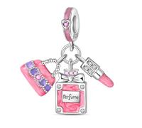 YIXUAN Bags Perfume Lipstick Triple Charms Charm Fit for Pandora Bracelets Christmas Festival Heart Animals 925 Silver Stunning Women's Jewelry Gift for Women in Your Life