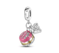 YIXUAN Birthday Cake Dangle Charms 925 Silve Charms fits Pandora Bracelets Necklace Birthday Christmas Jewelry Gifts For Women