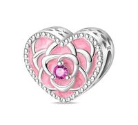 YIXUAN Blossom Heart Charms Compatible with Pandora Bracelets Necklaces 925 Sterling Silver Bead Christmas Happy Jewelry Gifts