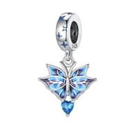 YIXUAN Blue Butterfly Heart Charms Charm Fit for Pandora Bracelets Christmas Festival Heart Animals 925 Silver Stunning Women's Jewelry Gift for Women in Your Life